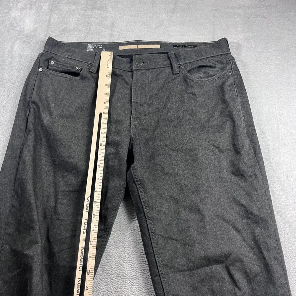 Banana Republic Travel Jean Mens 35x32 Athletic Fit Charcoal Grey Pants